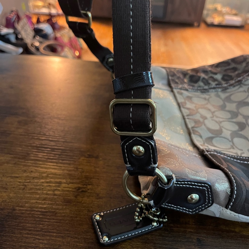 Coach Patchwork Shoulder leopard Bag - Brown and … - image 5